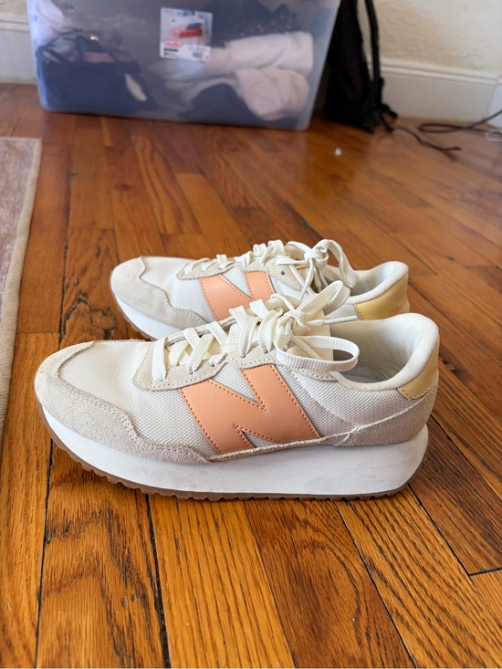 New Balance Shoes - New Balance Women's Cream Sneakers with Peach 'N' Accent